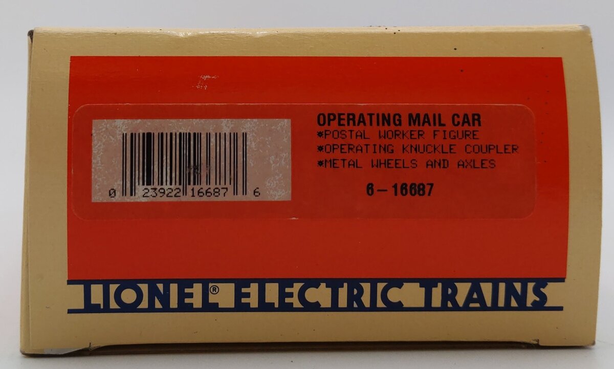 Lionel 6-16687 O Gauge US Mail Operating Post Office Car LN/Box