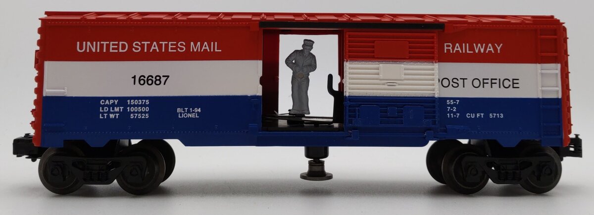 Lionel 6-16687 O Gauge US Mail Operating Post Office Car LN/Box