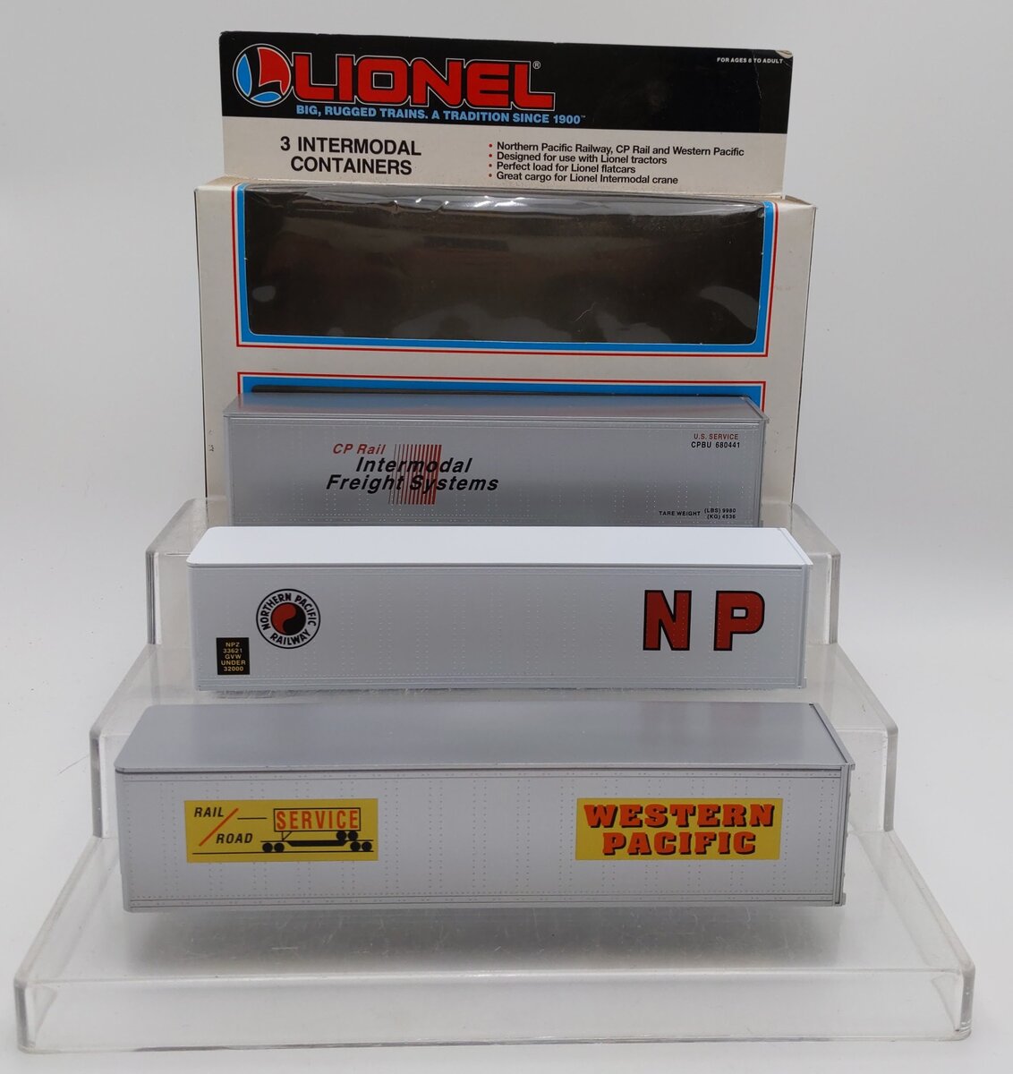 Lionel 6-12907 O Gauge Intermodal Containers (Set of 3) LN/Box
