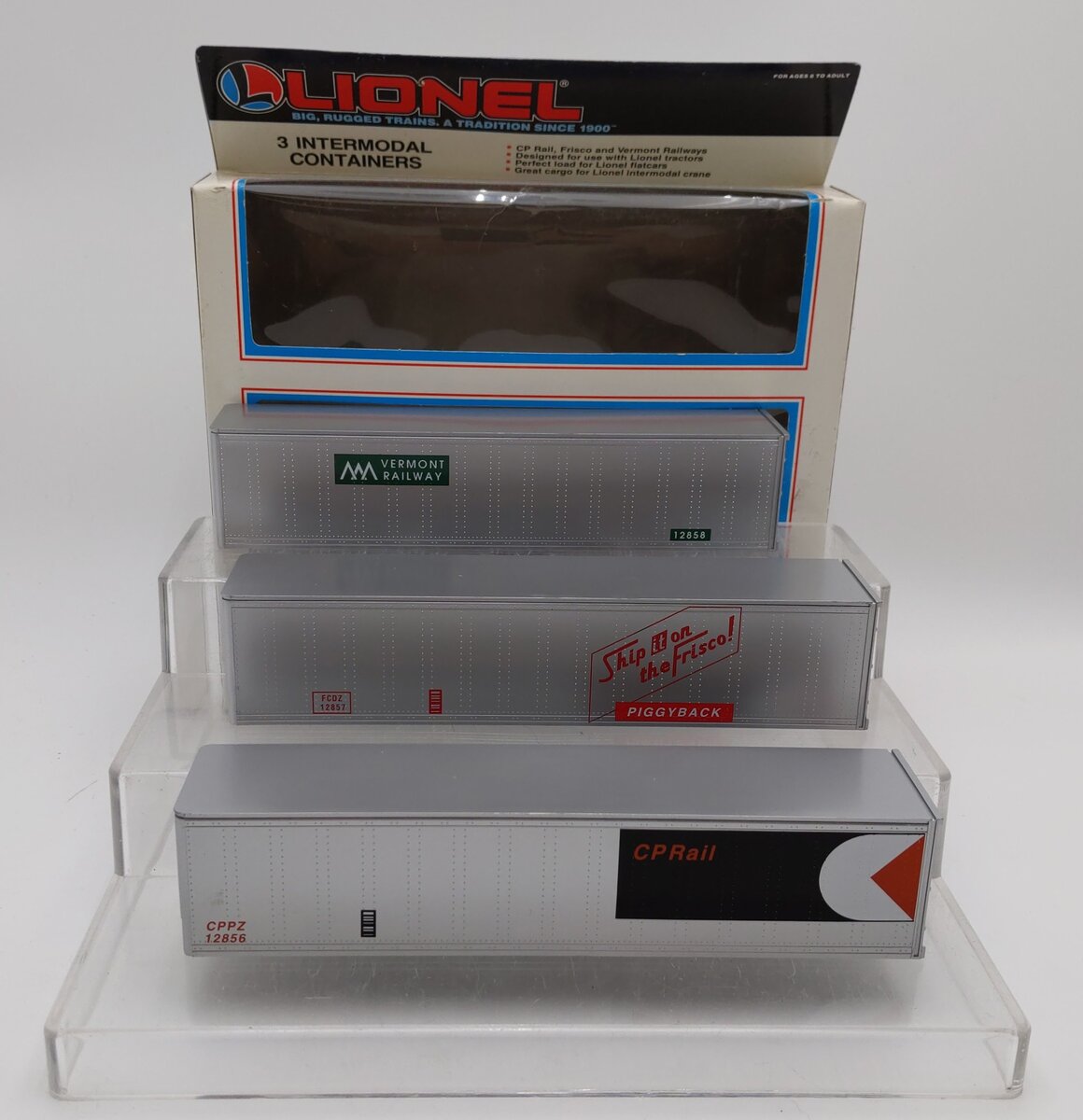 Lionel 6-12855 O / O27 Gauge Intermodal Containers (Set of 3) LN/Box