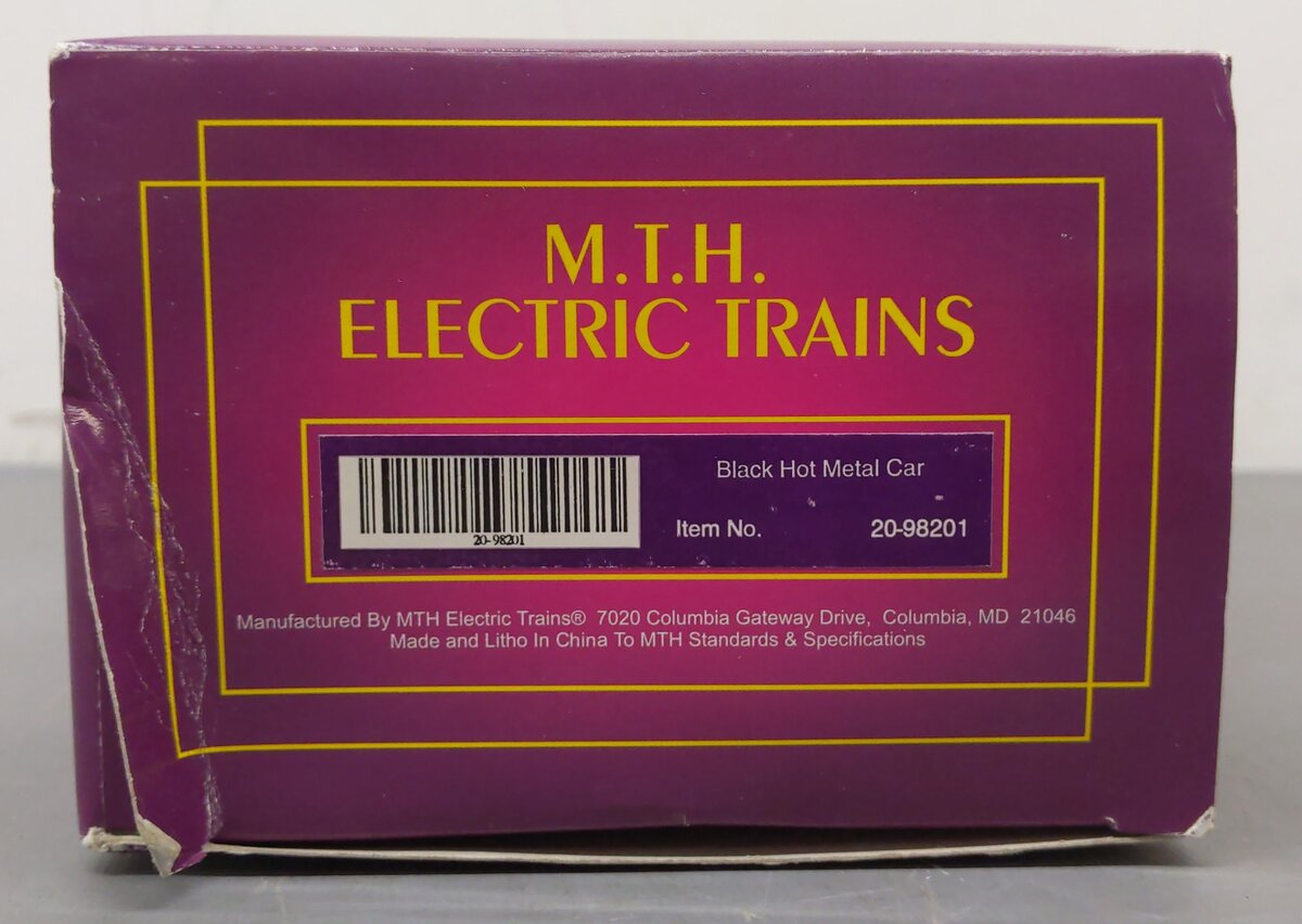 MTH 20-98201 O Gauge 4-Truck Black Hot Metal Car #52 LN/Box