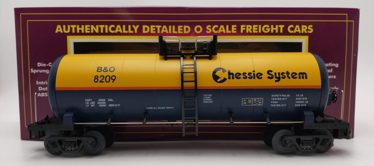 MTH 20-92007 O Gauge Chessie Tank Car #8209 LN/Box