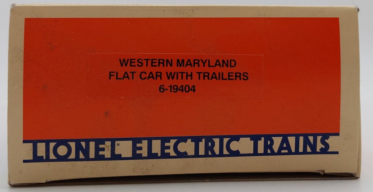 Lionel 6-19404 O Gauge Western Maryland Flatcar with Trailers #19404 LN/Box