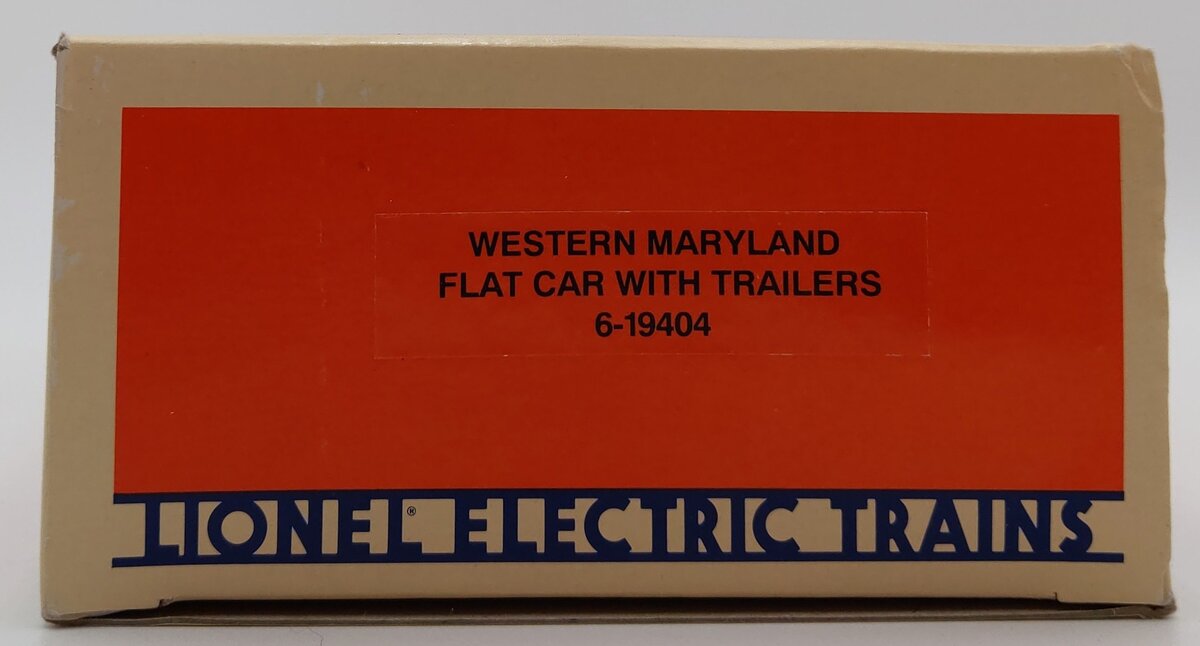 Lionel 6-19404 O Gauge Western Maryland Flatcar with Trailers #19404 LN/Box