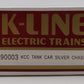 K-Line K90003 O Gauge K-Line Collectors Club Black Single Dome Tank Car LN/Box