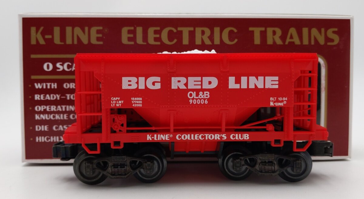 K-Line K90006 O Gauge K-Line Collectors Club 1994 Big Red Line Ore Car LN/Box