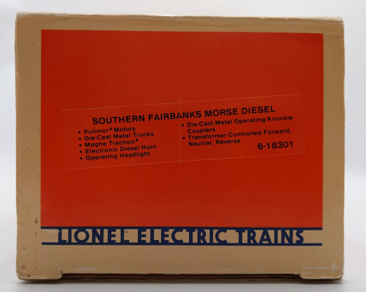 Lionel 6-18301 O Gauge Southern Fairbanks Morse Trainmaster Diesel Locomotive LN/Box