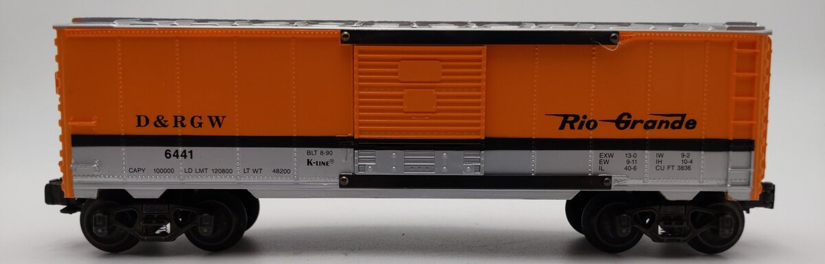 K-Line K6441 O Gauge Denver & Rio Grande Western Boxcar LN/Box