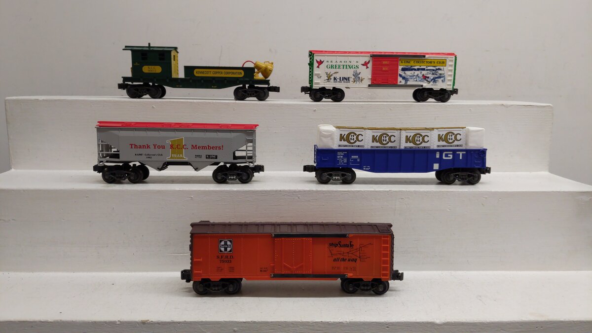 K-Line O Gauge Assorted Freight Cars #90011/90004/90002/90005/75033 [5] EX/Box
