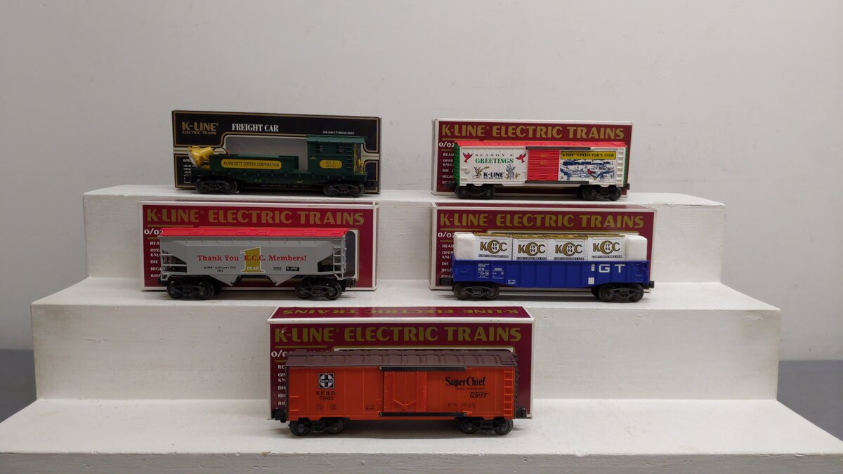 K-Line O Gauge Assorted Freight Cars #90011/90004/90002/90005/75033 [5] EX/Box