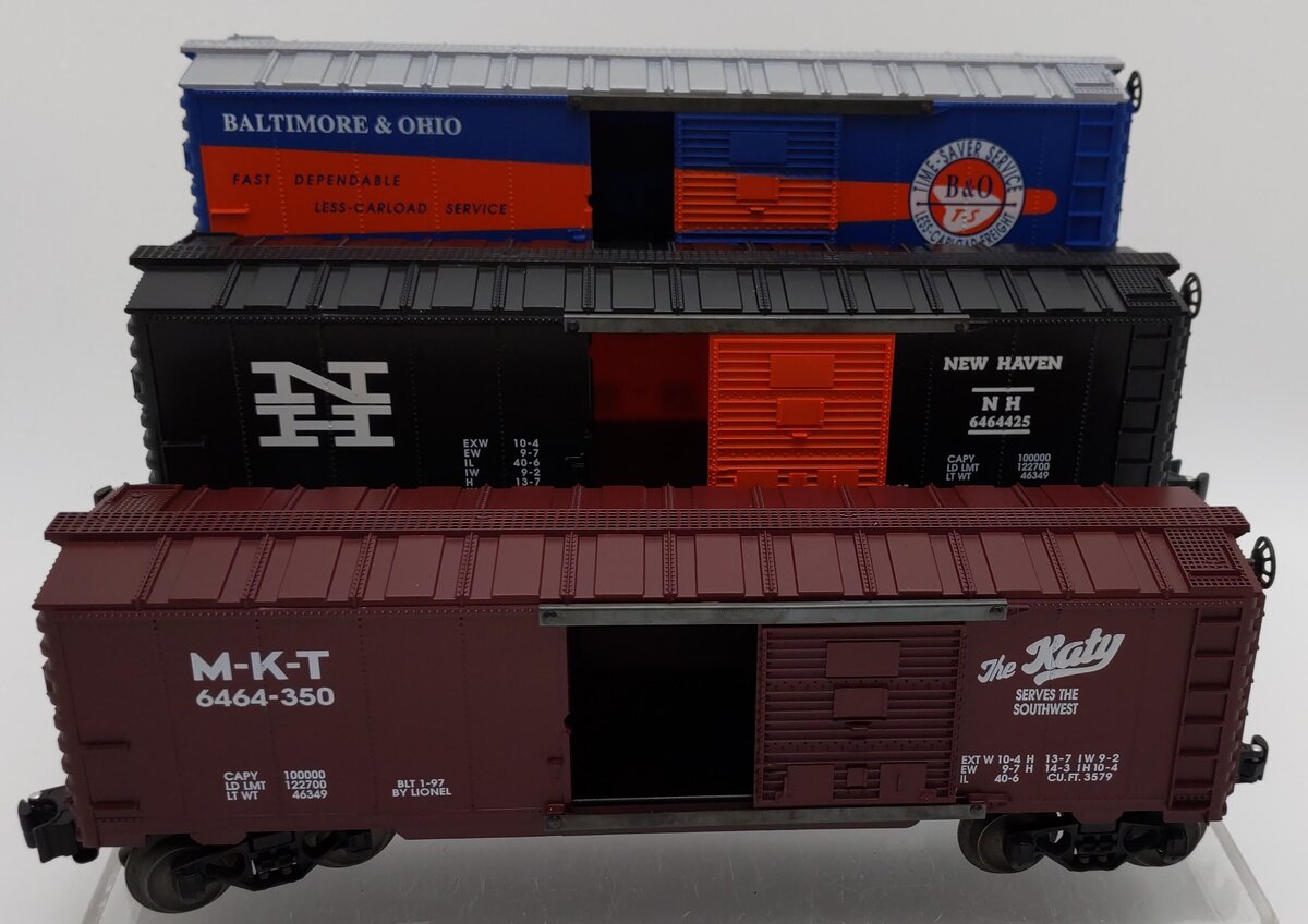 Lionel 6-19292 O Gauge B&O 6464 Boxcar Series Vl (Set of 3) LN/Box