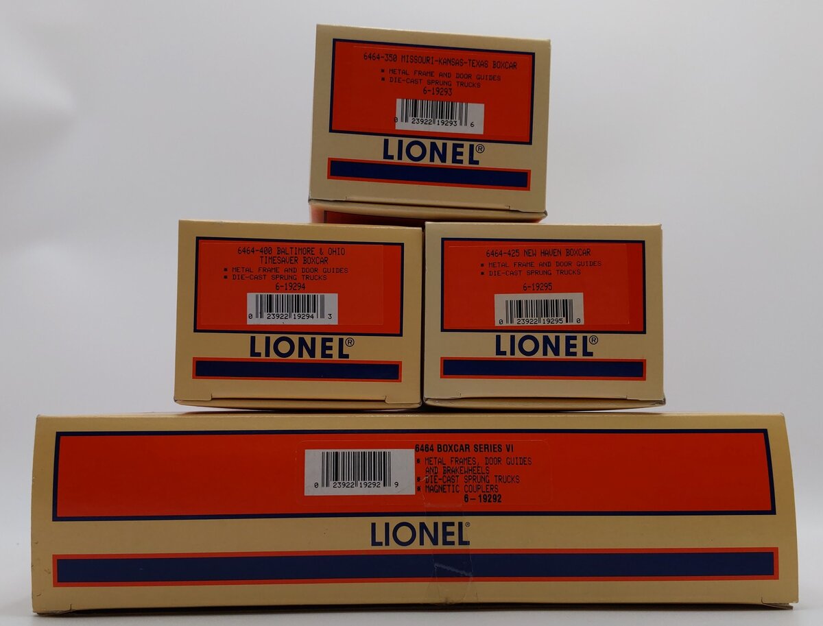 Lionel 6-19292 O Gauge B&O 6464 Boxcar Series Vl (Set of 3) LN/Box