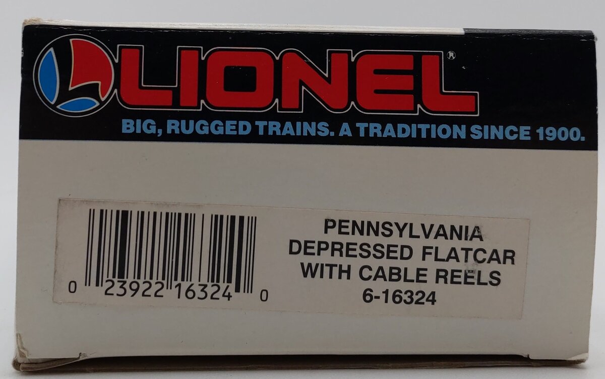 Lionel 6-16324 O Gauge Pennsylvania Depressed Center Flatcar with Cable Reels LN/Box