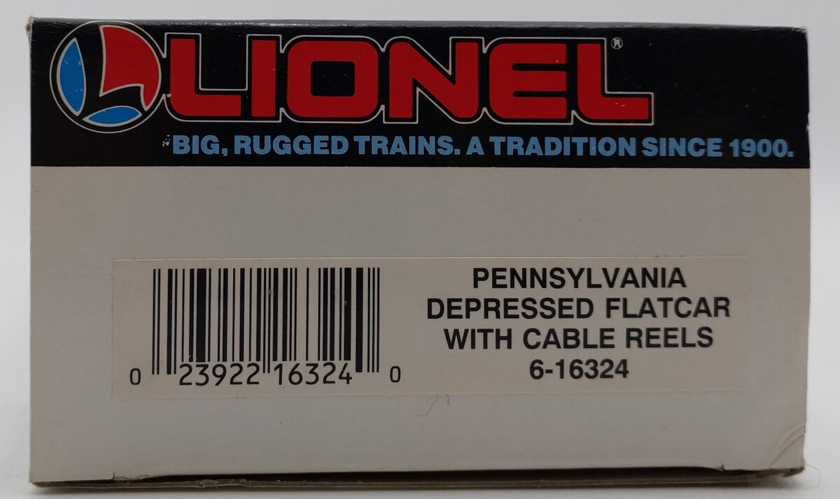 Lionel 6-16324 O Gauge Pennsylvania Depressed Center Flatcar with Cable Reels LN/Box