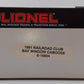 Lionel 6-16804 O Gauge Lionel Railroader Club Bay Window Caboose #16804 LN/Box