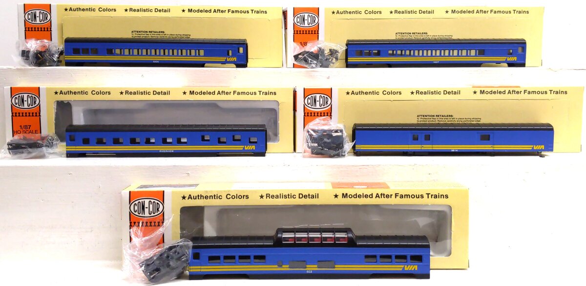 Con-Cor HO Scale VIA Canada Passenger Car Kits [5] EX/Box