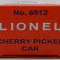 Lionel 6-29839 O Gauge PWC Lionel Cherry Picker Car #6512 LN/Box