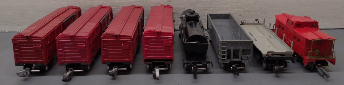 American Flyer S Gauge Freight Cars: 632, 8681, 629, 630, 633, 714 [8] VG
