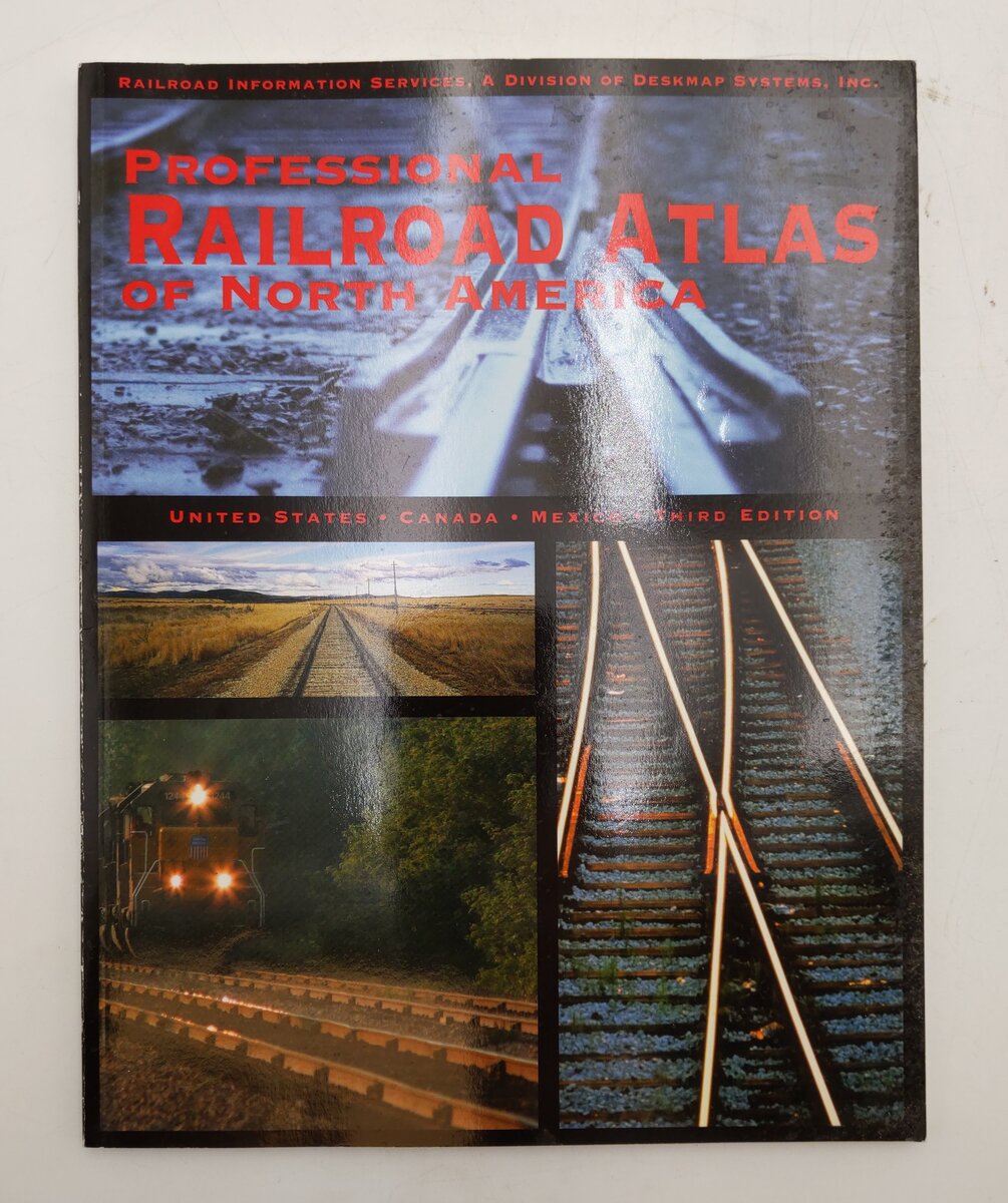 Professional Railroad Atlas Of North America Paperback Book EX