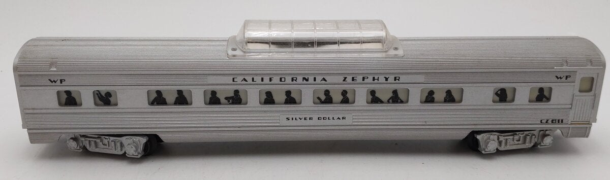 American Flyer 6-48930 S WP California Zephyr Silver Dollar Vista Dome Car #811 EX