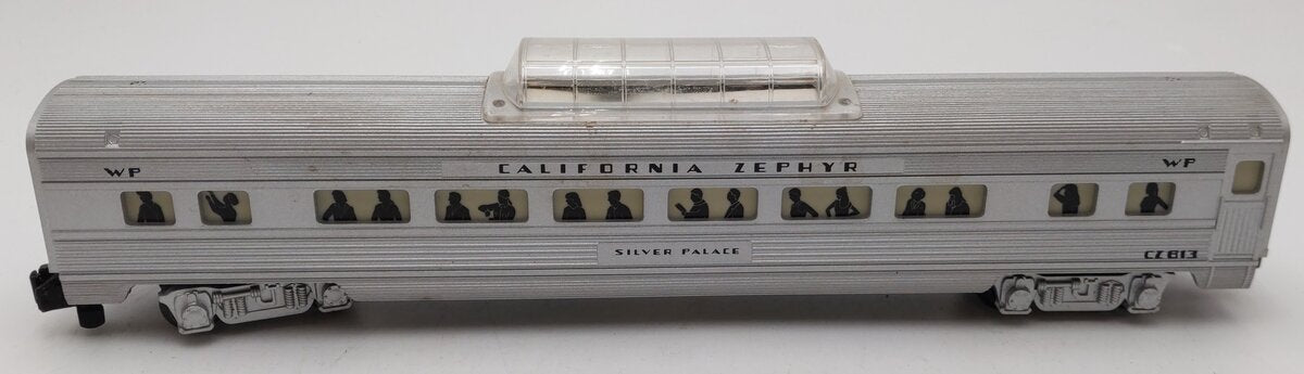 American Flyer 6-48929 S WP California Zephyr Silver Palace Vista Dome Car #813 VG