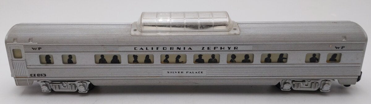 American Flyer 6-48929 S WP California Zephyr Silver Palace Vista Dome Car #813 VG