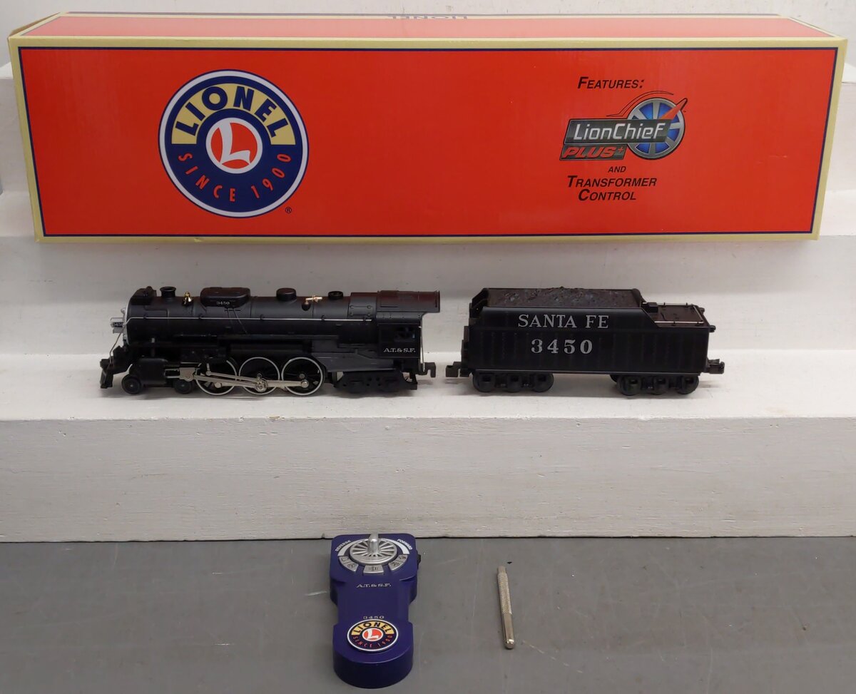 Lionel 6-82965 O Santa Fe 4-6-4 Hudson Lion Chief Steam Locomotive #3450 LN/Box