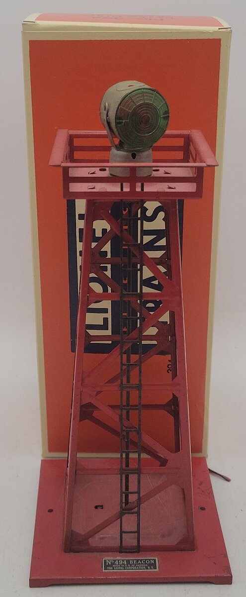 Lionel 394 Vintage O Gauge Red Revolving Beacon Tower VG/Box