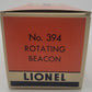 Lionel 394 Vintage O Gauge Red Revolving Beacon Tower VG/Box