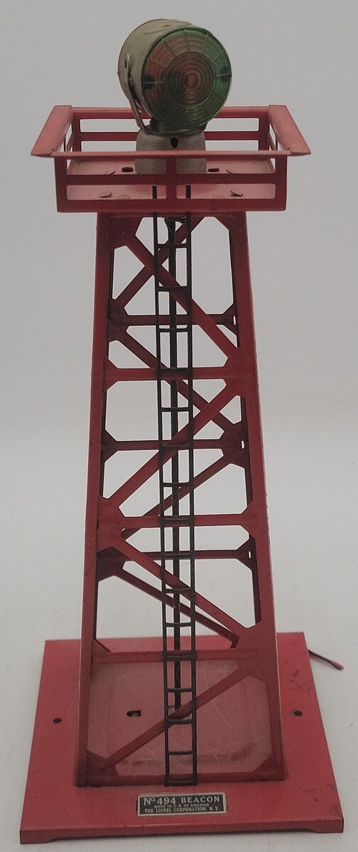 Lionel 394 Vintage O Gauge Red Revolving Beacon Tower VG/Box