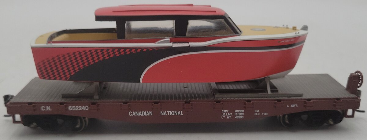 Athearn 96315 HO Canadian National 40' Flat with Boat #652240 EX/Box