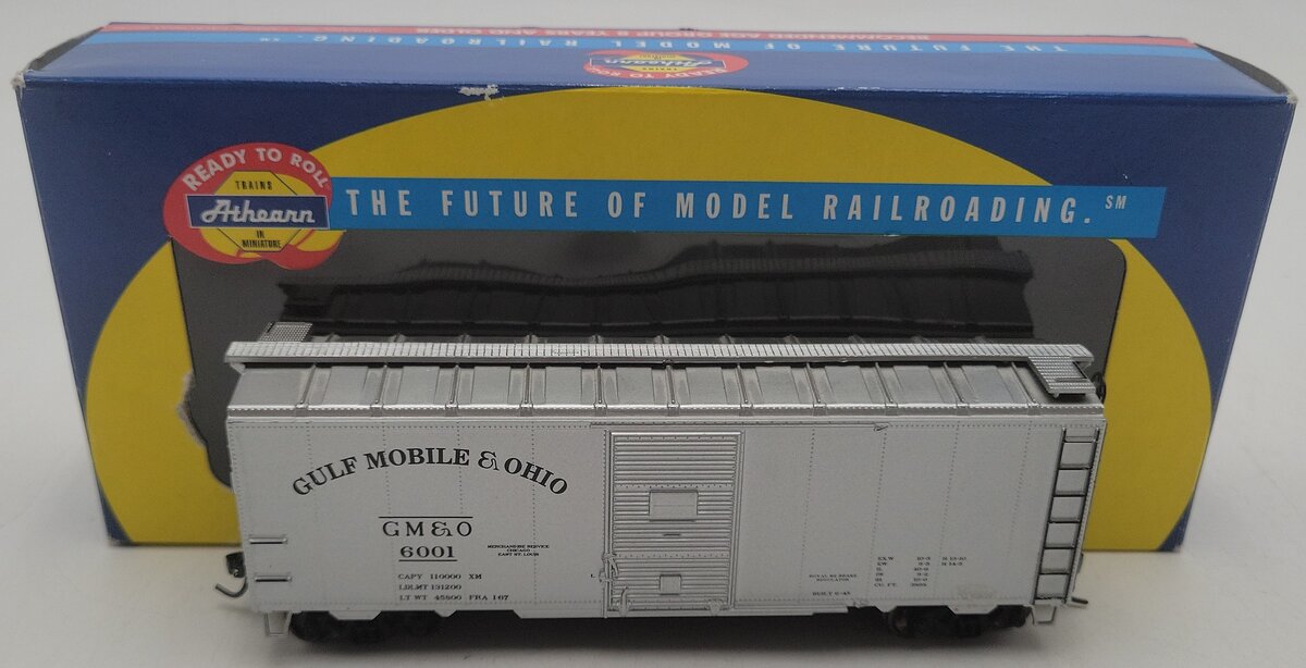 Athearn 92284 HO Scale Gulf Mobile & Ohio 40' Boxcar #6001 EX/Box