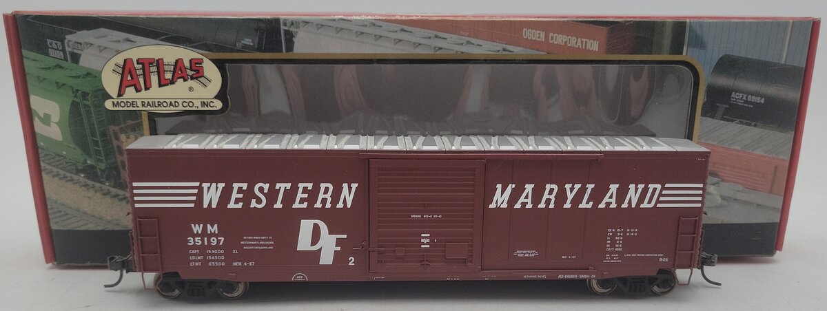 Atlas 1336-2 HO Scale Western Maryland 50' Precision Design Boxcar #35197 EX/Box