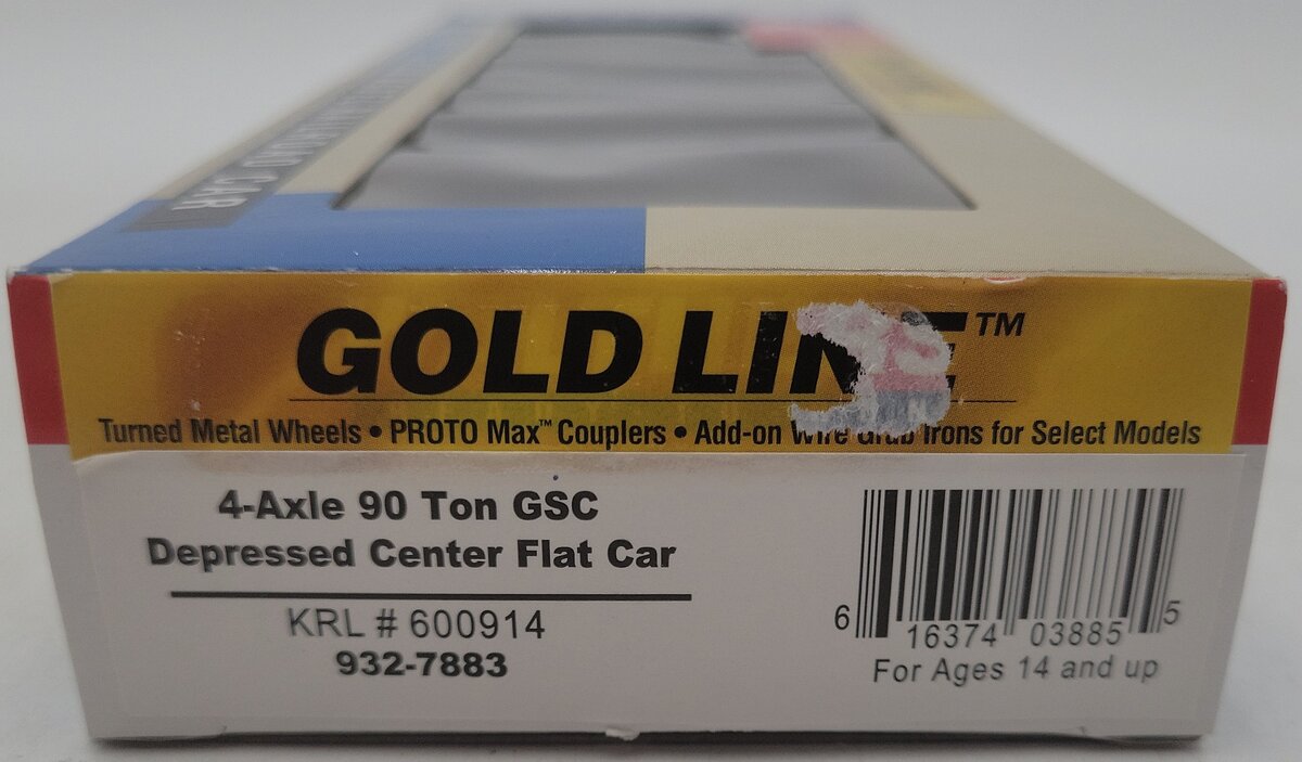 Walthers 932-7883 HO Scale KRL 4-Axle 90 Ton GSC Depressed Center Flat Car EX/Box