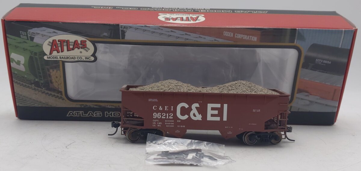 Atlas 1881-1 HO Scale C&EI Offset Side Hopper w/Flat End #96212 EX/Box