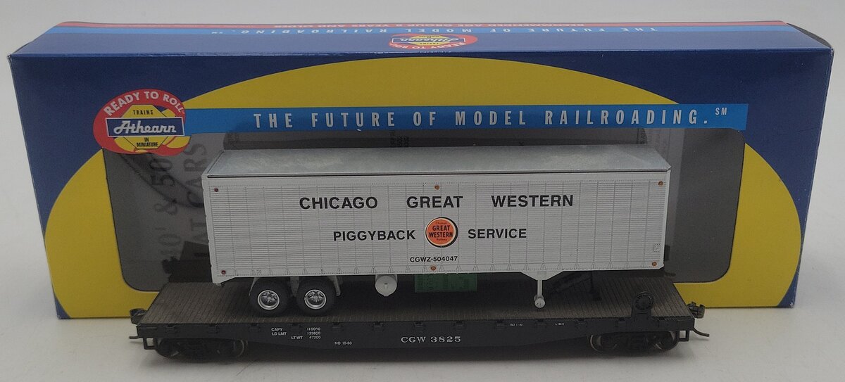 Athearn 72466 HO Scale CGW 50' Flat With 40' Trailer #3825 EX/Box