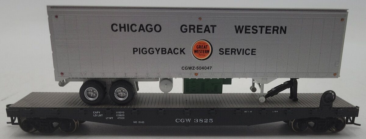 Athearn 72466 HO Scale CGW 50' Flat With 40' Trailer #3825 EX/Box