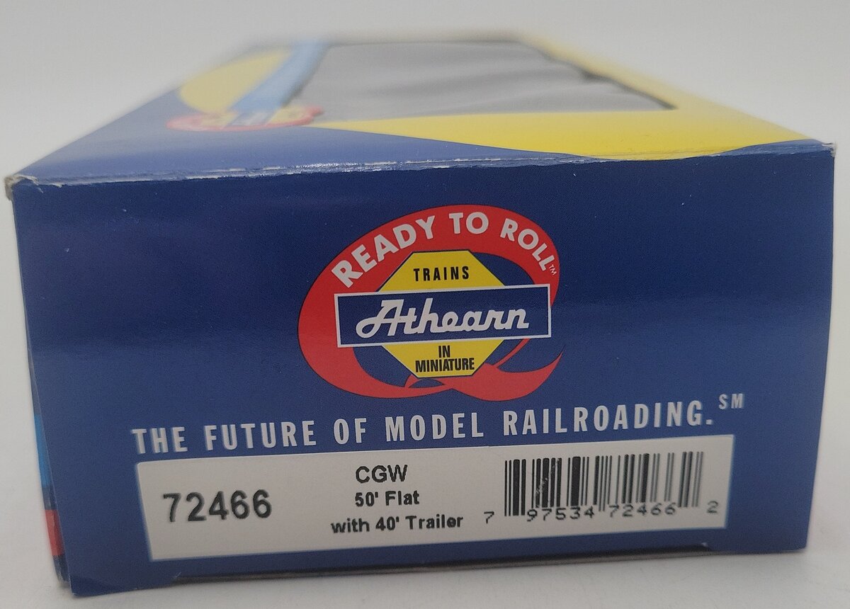 Athearn 72466 HO Scale CGW 50' Flat With 40' Trailer #3825 EX/Box