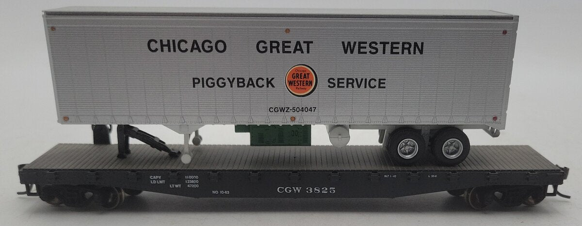 Athearn 72466 HO Scale CGW 50' Flat With 40' Trailer #3825 EX/Box