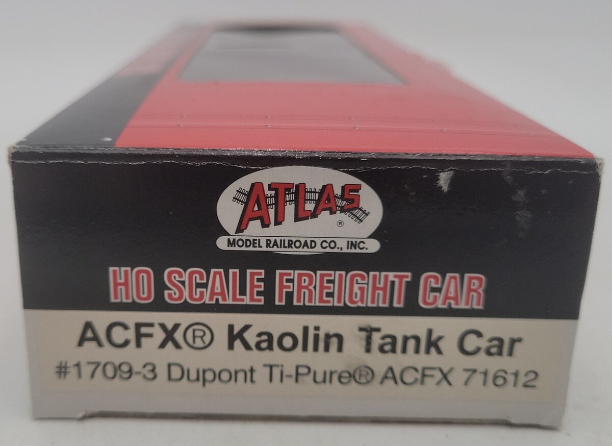 Atlas 1709-3 HO Dupont Ti-Pure ACFX Kaolin Tank Car #71612 VG/Box