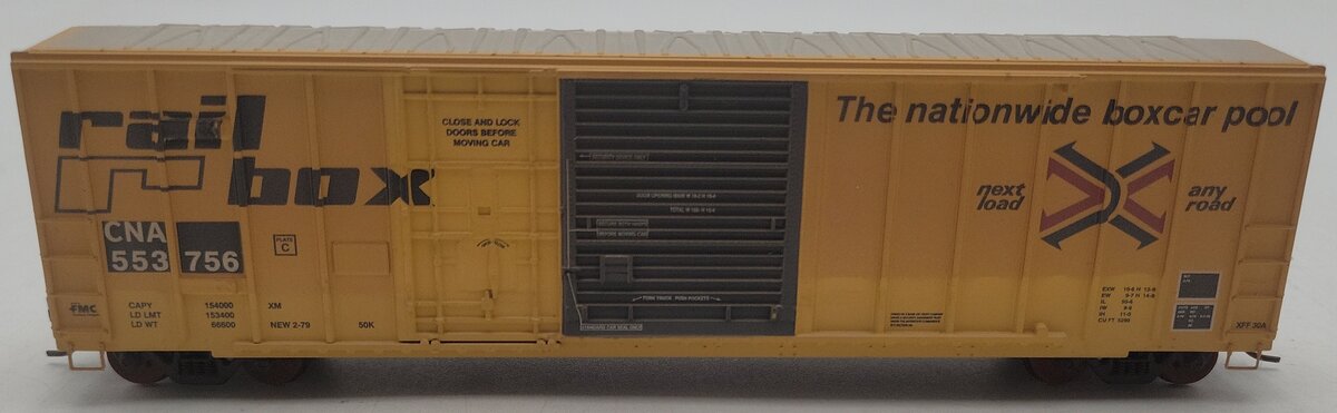 Athearn 92871 HO CNA Railbox 50' FMC Exterior Post Boxcar #553756 EX/Box