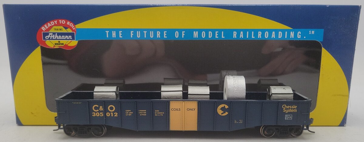 Athearn 91440 HO Scale Chessie 50' Gondola w Coil Load #302012 EX/Box