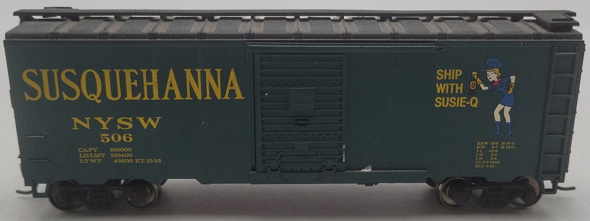 Athearn 7005 HO Scale Susquehanna 40' Boxcar #508 VG/Box