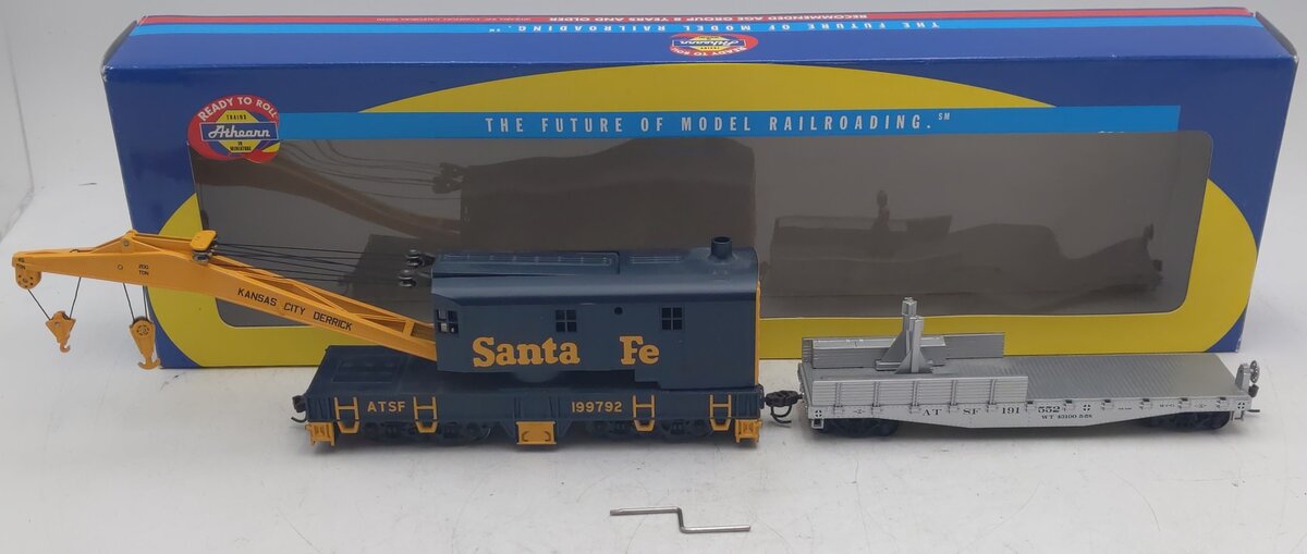 Athearn 7529 HO Santa Fe RTR 200-Ton Crane with Tender EX/Box