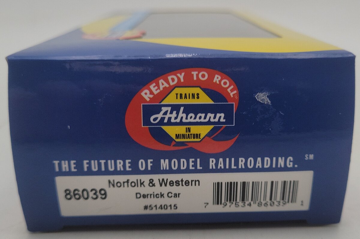 Athearn 86039 HO Norfolk & Western RTR 40' Derrick Flatcar #514015 EX/Box