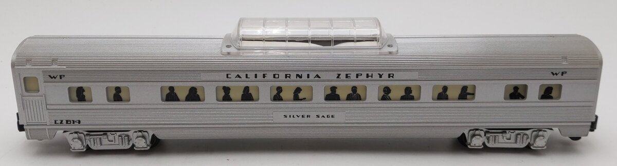American Flyer 6-48927 S Scale WP California Zephyr Silver Sage Vista Dome #814 EX