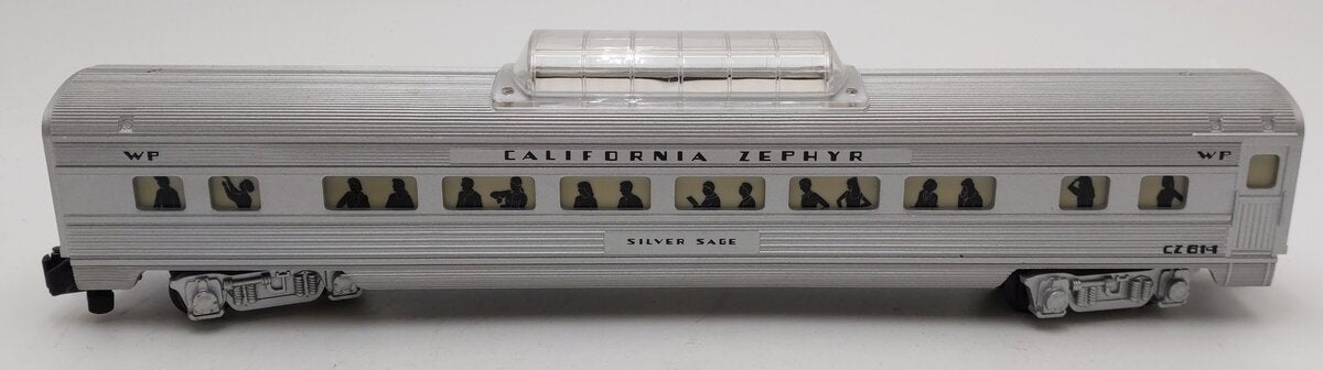 American Flyer 6-48927 S Scale WP California Zephyr Silver Sage Vista Dome #814 EX