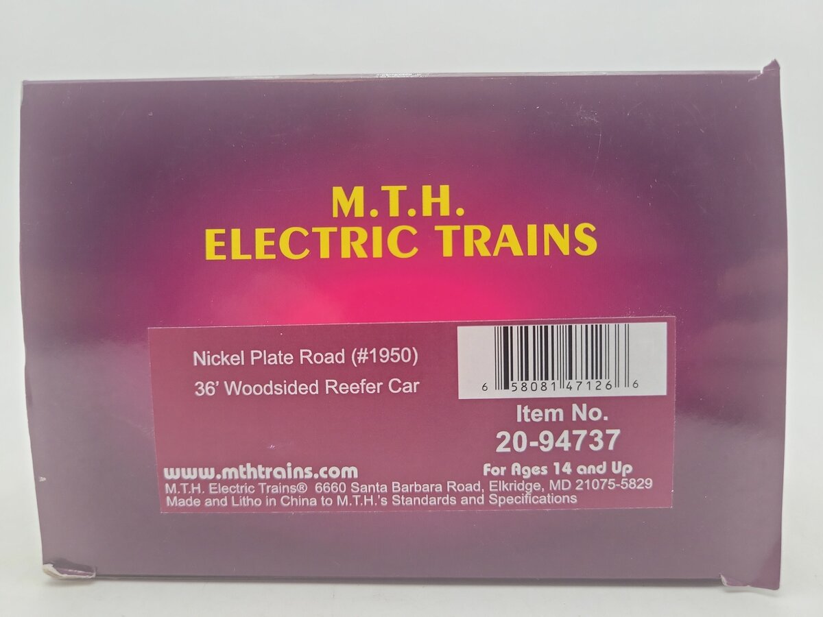 MTH 20-94737 O Gauge Centlivre Brewing Company Reefer Car #1950 EX/Box