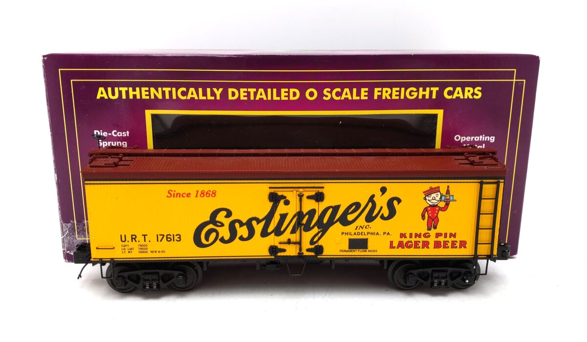 MTH 20-90281D O Esslinger's Lager Beer 36' Woodsided Reefer #17613 LN/Box