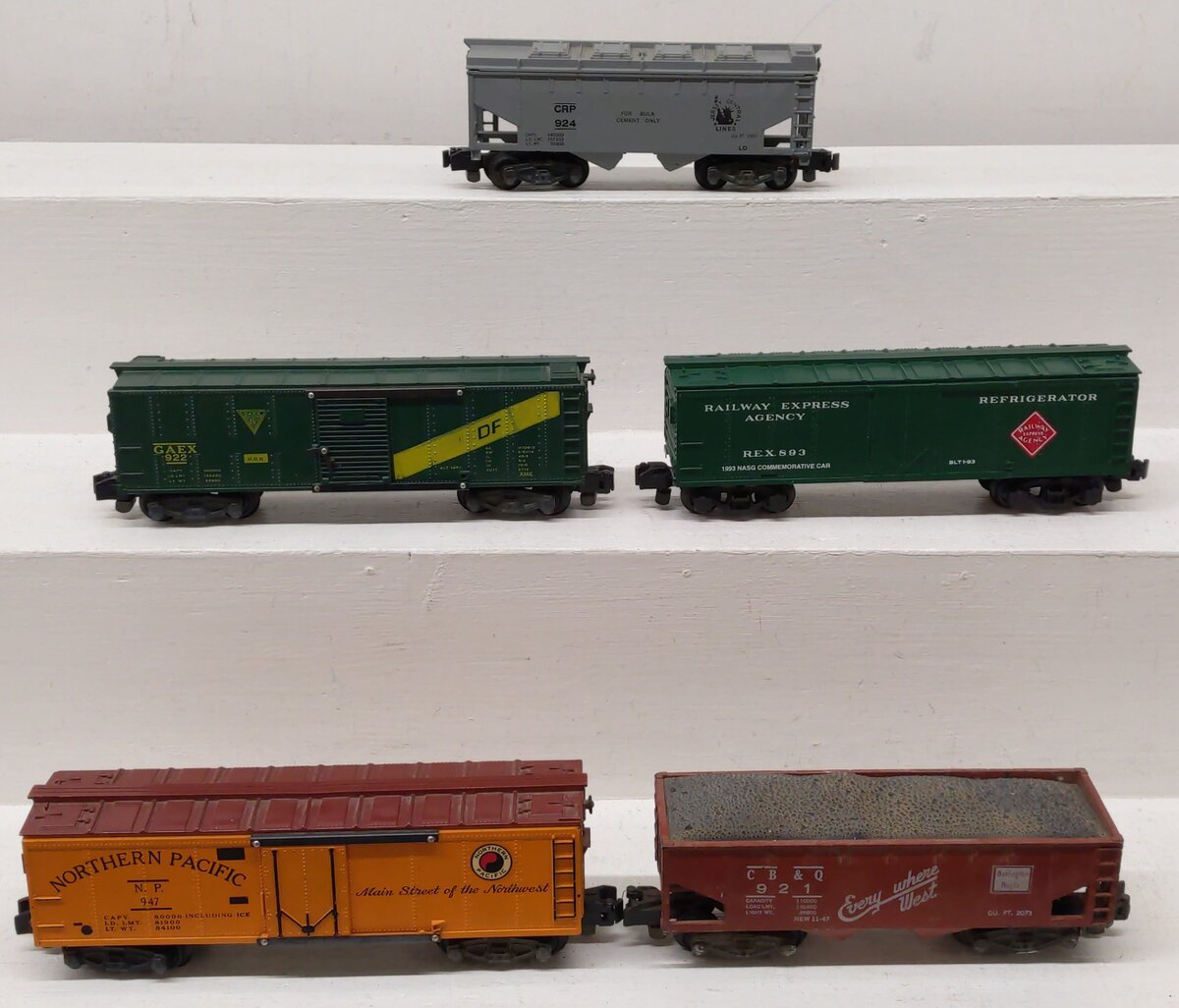 American Flyer S Gauge Assorted Freight Cars 921, 947, 6-48481, 922, 924 [5] VG